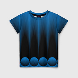 Футболка детская Сине-черный градиент в полоску, цвет: 3D-принт