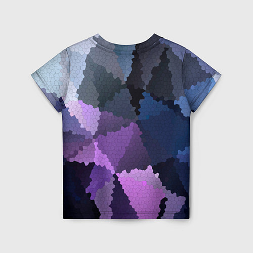 Детская футболка Сине розовый мозаичный узор / 3D-принт – фото 2