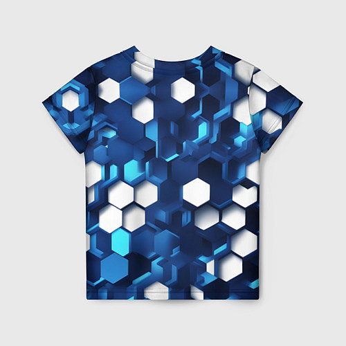 Детская футболка Cyber hexagon Blue / 3D-принт – фото 2