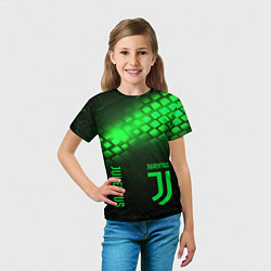 Футболка детская Juventus green logo neon, цвет: 3D-принт — фото 2