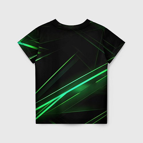 Детская футболка Green lines black backgrouns / 3D-принт – фото 2