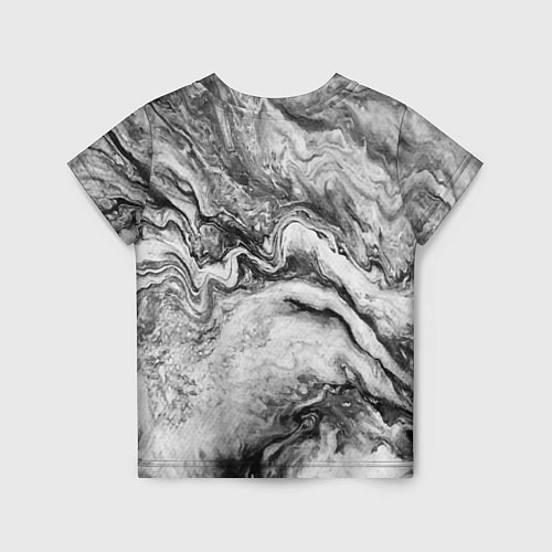 Детская футболка Черно-белая мраморная абстракция / 3D-принт – фото 2