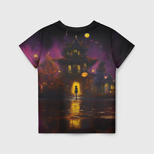 Детская футболка Жуткий дом и ведьма с метлой / 3D-принт – фото 2