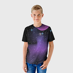 Футболка детская Фон космоса звёздное небо, цвет: 3D-принт — фото 2