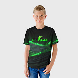 Футболка детская CSGO neon green logo, цвет: 3D-принт — фото 2
