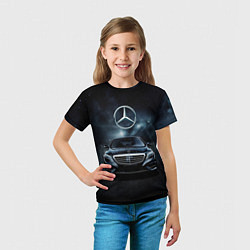 Футболка детская Mercedes Benz black, цвет: 3D-принт — фото 2