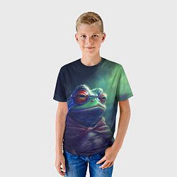 Футболка детская Пепе мем лягушка, цвет: 3D-принт — фото 2