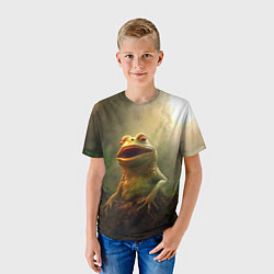 Футболка детская Удивленная Пепе, цвет: 3D-принт — фото 2