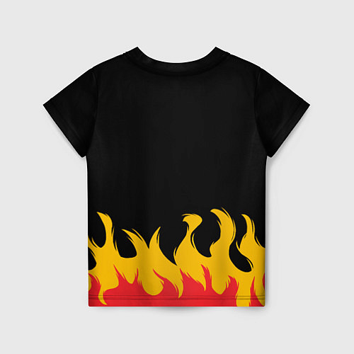 Детская футболка Кот рокер - огонь / 3D-принт – фото 2