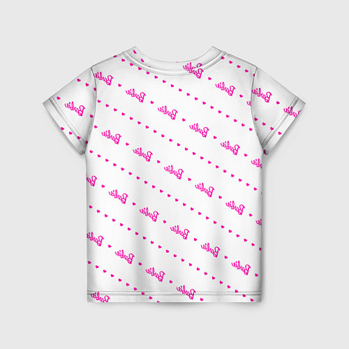Детская футболка Барби паттерн - логотип и сердечки / 3D-принт – фото 2