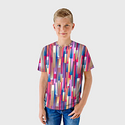 Футболка детская Яркие спортивные полоски, цвет: 3D-принт — фото 2