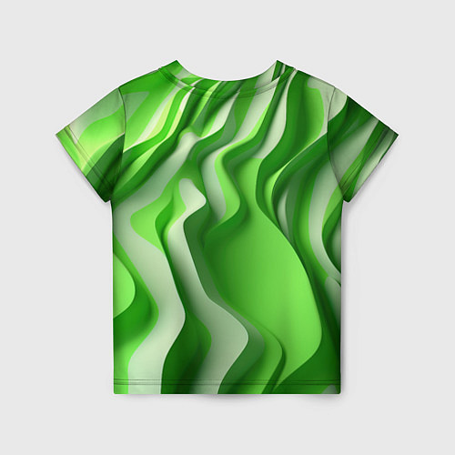 Детская футболка Зеленые объемные полосы / 3D-принт – фото 2