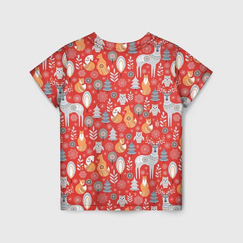 Детская футболка Ноговодние животные и птицы в скандинавском стиле / 3D-принт – фото 2