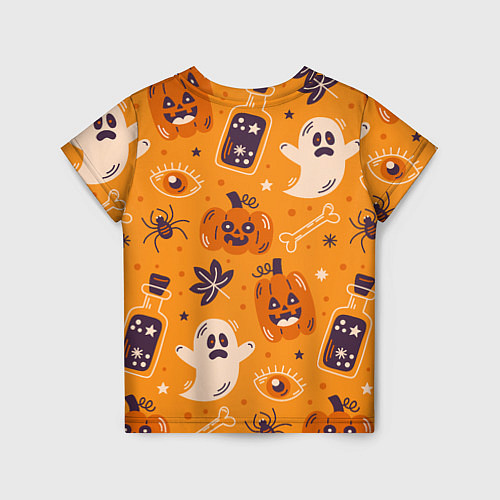 Детская футболка Хэллоуин - тыквы и приведенья / 3D-принт – фото 2