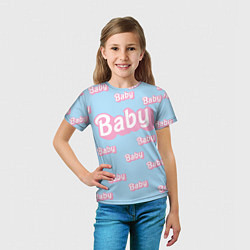 Футболка детская Baby - Barbie style: blue pattern, цвет: 3D-принт — фото 2