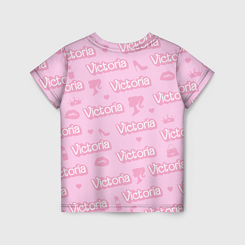 Детская футболка Виктория - паттерн Барби розовый / 3D-принт – фото 2
