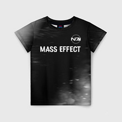 Детская футболка Mass Effect glitch на темном фоне: символ сверху