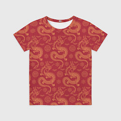 Футболка детская Dragon red pattern, цвет: 3D-принт