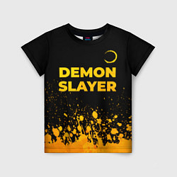Детская футболка Demon Slayer - gold gradient: символ сверху