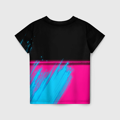 Детская футболка PUBG - neon gradient: символ сверху / 3D-принт – фото 2