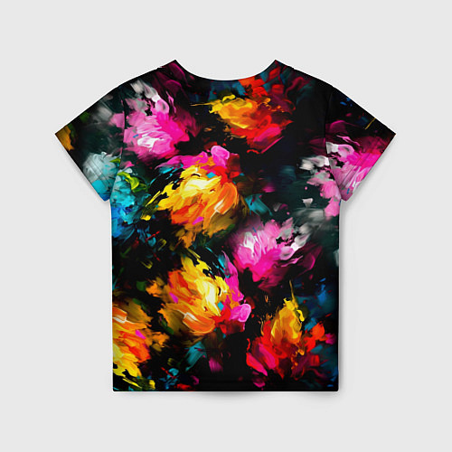 Детская футболка Краски и цветы / 3D-принт – фото 2