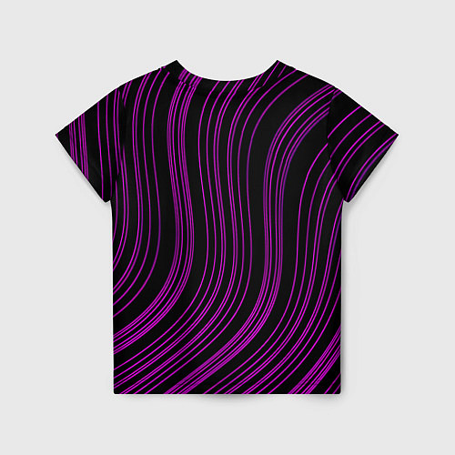 Детская футболка Абстракция фиолетовые линии / 3D-принт – фото 2