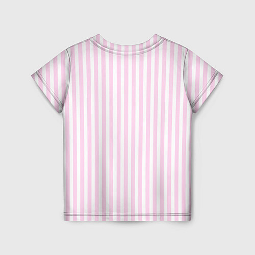 Детская футболка Barbie - классическая розово-белая полоска / 3D-принт – фото 2