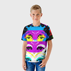 Футболка детская Eyes - pop art - neural network, цвет: 3D-принт — фото 2