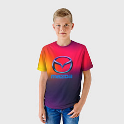 Футболка детская Mazda gradient, цвет: 3D-принт — фото 2