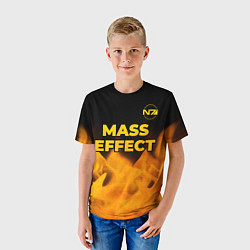 Футболка детская Mass Effect - gold gradient: символ сверху, цвет: 3D-принт — фото 2