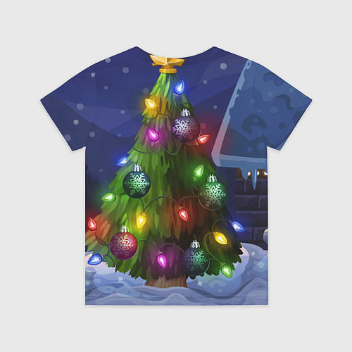 Детская футболка Дракон с подарком у елки / 3D-принт – фото 2