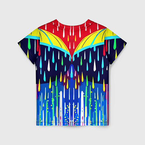 Детская футболка Два зонтика под дождём - нейросеть / 3D-принт – фото 2