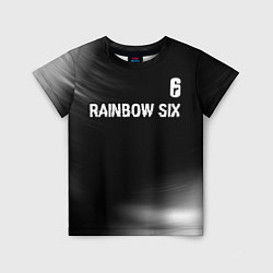 Футболка детская Rainbow Six glitch на темном фоне: символ сверху, цвет: 3D-принт