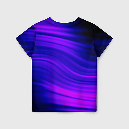Детская футболка Волнистый абстрактный узор в синих и малиновых тон / 3D-принт – фото 2