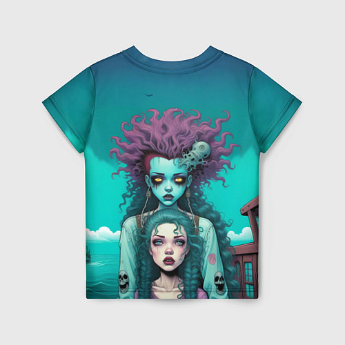 Детская футболка Призрак и девушка в лодке / 3D-принт – фото 2