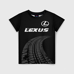 Футболка детская Lexus speed на темном фоне со следами шин: символ, цвет: 3D-принт