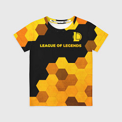 Футболка детская League of Legends - gold gradient: символ сверху, цвет: 3D-принт