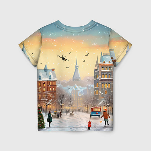 Детская футболка Новогодний городок / 3D-принт – фото 2
