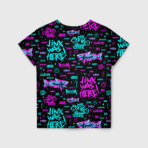 Детская футболка Jinx Arcane pattern neon / 3D-принт – фото 2
