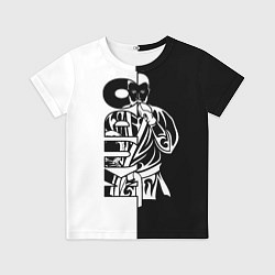 Футболка детская Kudo черно-белое, цвет: 3D-принт