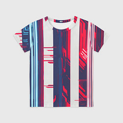 Футболка детская Киберпанк глитч синий и красный, цвет: 3D-принт