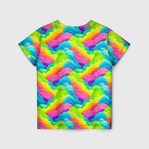 Детская футболка Разноцветные облака из бумаги паттерн / 3D-принт – фото 2