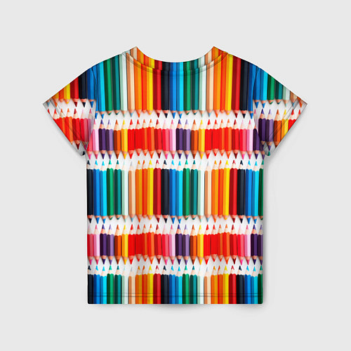 Детская футболка Яркие цветные карандаши / 3D-принт – фото 2