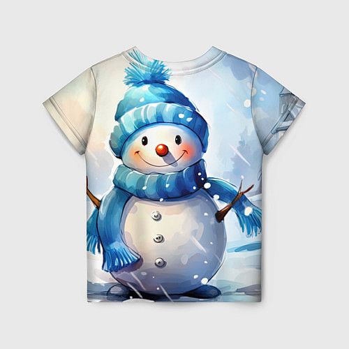 Детская футболка Большой снеговик / 3D-принт – фото 2