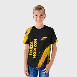 Футболка детская Forza Horizon - gold gradient вертикально, цвет: 3D-принт — фото 2