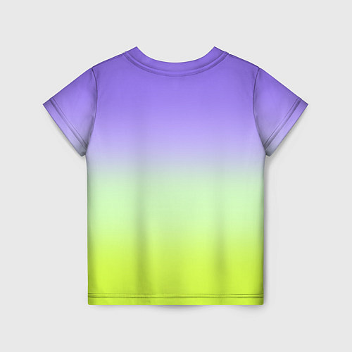 Детская футболка Фиолетовый мятный и желто-зеленый градиент / 3D-принт – фото 2