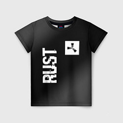 Футболка детская Rust glitch на темном фоне вертикально, цвет: 3D-принт