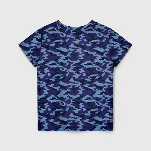 Детская футболка Камуфляж синий - Денис / 3D-принт – фото 2