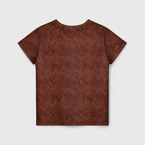 Детская футболка Красно-коричневый имитация меха / 3D-принт – фото 2