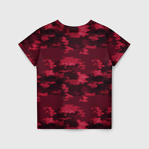 Детская футболка Красно-бордовый паттерн / 3D-принт – фото 2